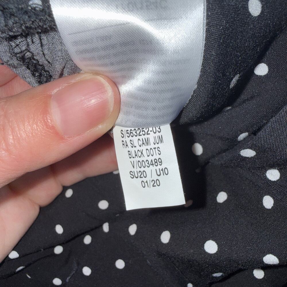 Old Navy Jumpsuit Womens 4X Black Polka Dot Sleeveless Pockets Smocked Back EUC - Picture 6 of 16